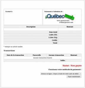 iQuebec Web et Interac