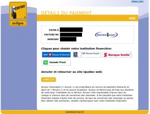 iQuebec Web et Interac